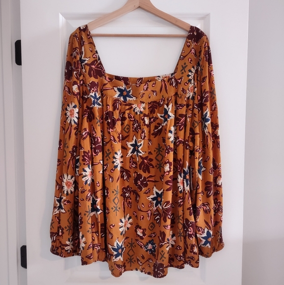 Sonoma Floral Print Square Neck Peasant Blouse NWT - Picture 1 of 12